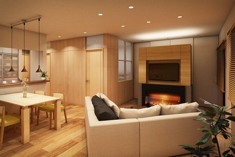 家族の交流と収納を尊重した木質系の住宅：注文住宅の設計｜大阪