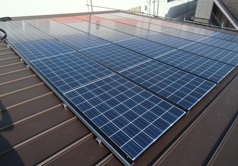 太陽光発電の設置完了