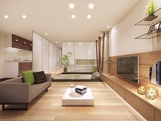 和モダンの「石庭」のあるマンションリフォーム｜大阪の設計事務所・建築家：注文住宅の設計