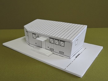 木造平屋建ての狭小住宅：天井が高い小さい住宅の模型
