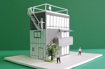 鉄骨構造の狭小住宅の建築模型｜大阪の建築家・設計事務所：注文住宅の設計