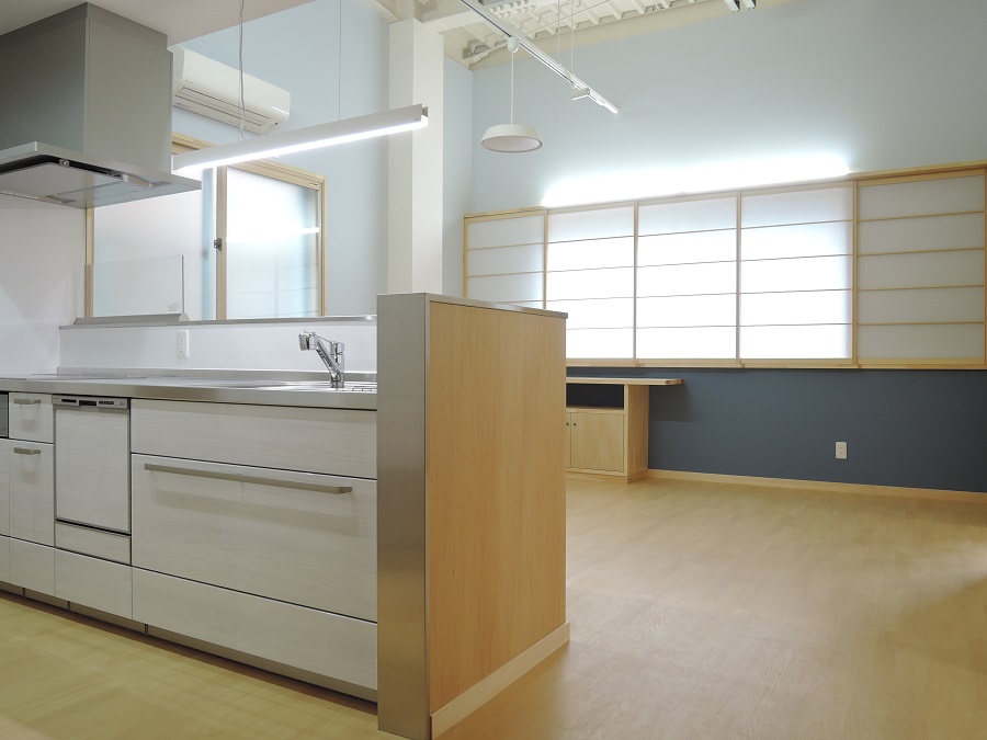 キッチン～ダイニング｜注文住宅の設計：大阪の建築家・設計事務所