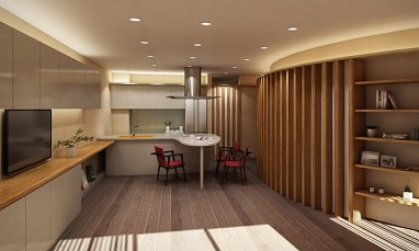 曲線美が「品」・「価値」を高めるマンションリフォームの設計：注文住宅の設計｜大阪の建築家・設計事務所