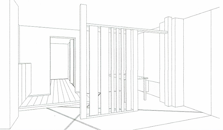 玄関～ホール（完成予想図）｜大阪の建築家・設計事務所：注文住宅の設計