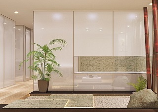 「石庭」がある和モダンのマンション｜設計事務所 大阪：建築家が創る注文住宅設計