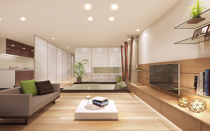 「石庭」があるマンションリフォーム｜大阪の設計事務所・建築家：注文住宅の設計