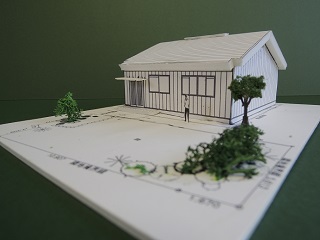 バリアフリーの高齢者住宅の完成予想模型｜大阪の設計事務所・建築家：注文住宅の設計
