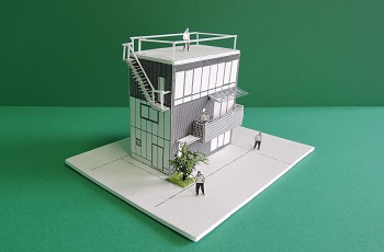 鉄骨構造の狭小住宅の建築模型｜大阪の建築家・設計事務所：注文住宅の設計