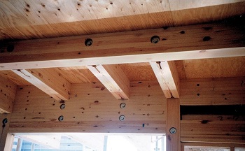 木造ＳＥ構法：梁～梁の接合部分